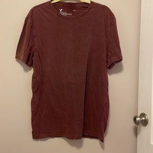 3/$20 ❤️ Maroon/Burgundy American Eagle Solid T Shirt Embroidered Emblem